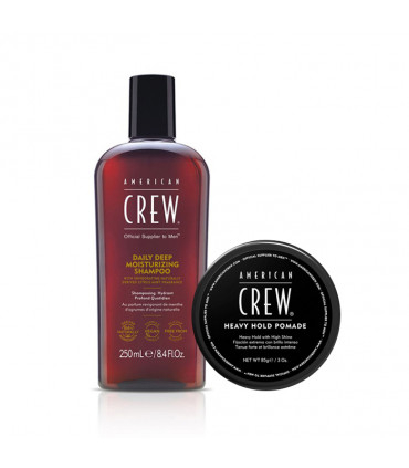 American Crew Daily Deep Moisturising Shampoo & Heavy Hold Pomade Duo pour Homme - 1