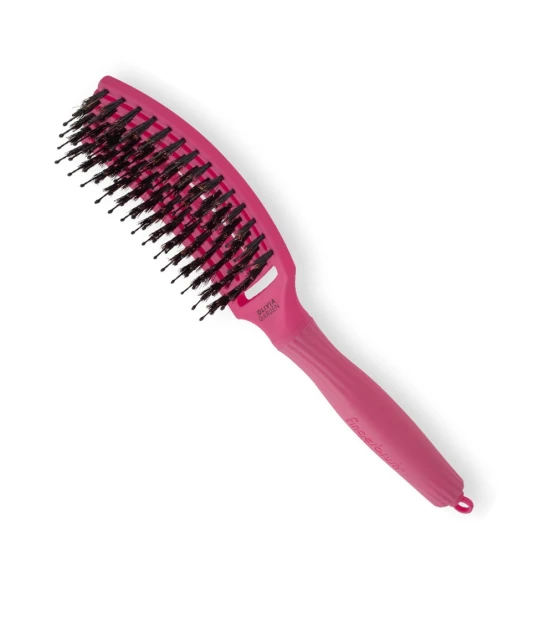 Olivia Garden Fingerbrush Care Iconic Boar & Nylon Hot Pink Medium ...