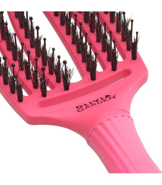 Olivia Garden Fingerbrush Care Iconic Boar & Nylon Hot Pink Medium ...