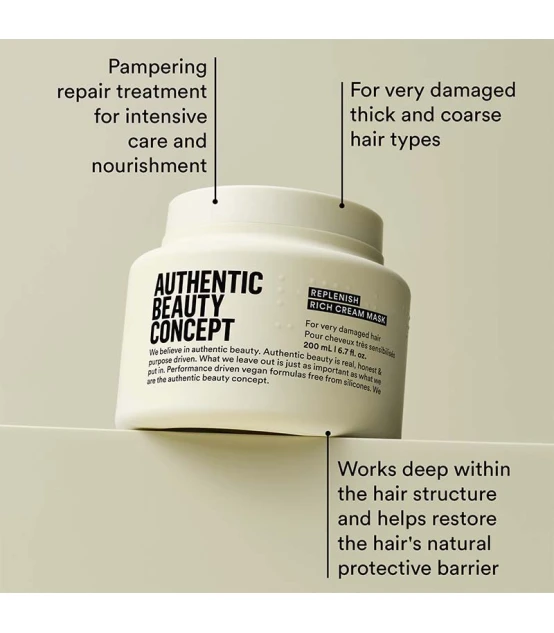 Authentic Beauty Concept Replenish Rich Cream Mask 200ml  | Celini.fr
